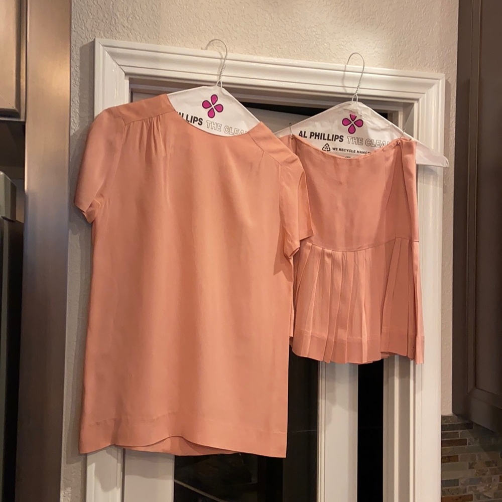 Vintage blush shirt and skirt